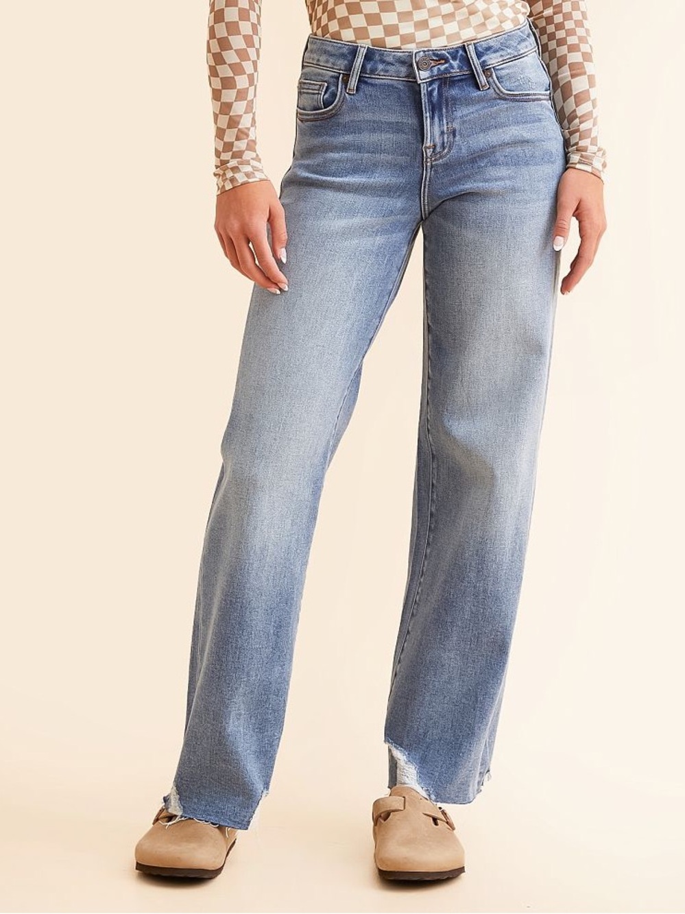 Hidden Blake Dad Stretch Jean High Rise Medium Wash size 27